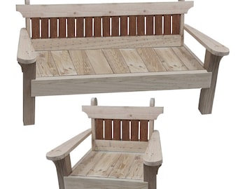 Garden chair and bench combo - woodworking plans