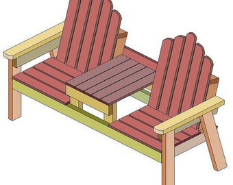 Plans for a two seater bench with center table