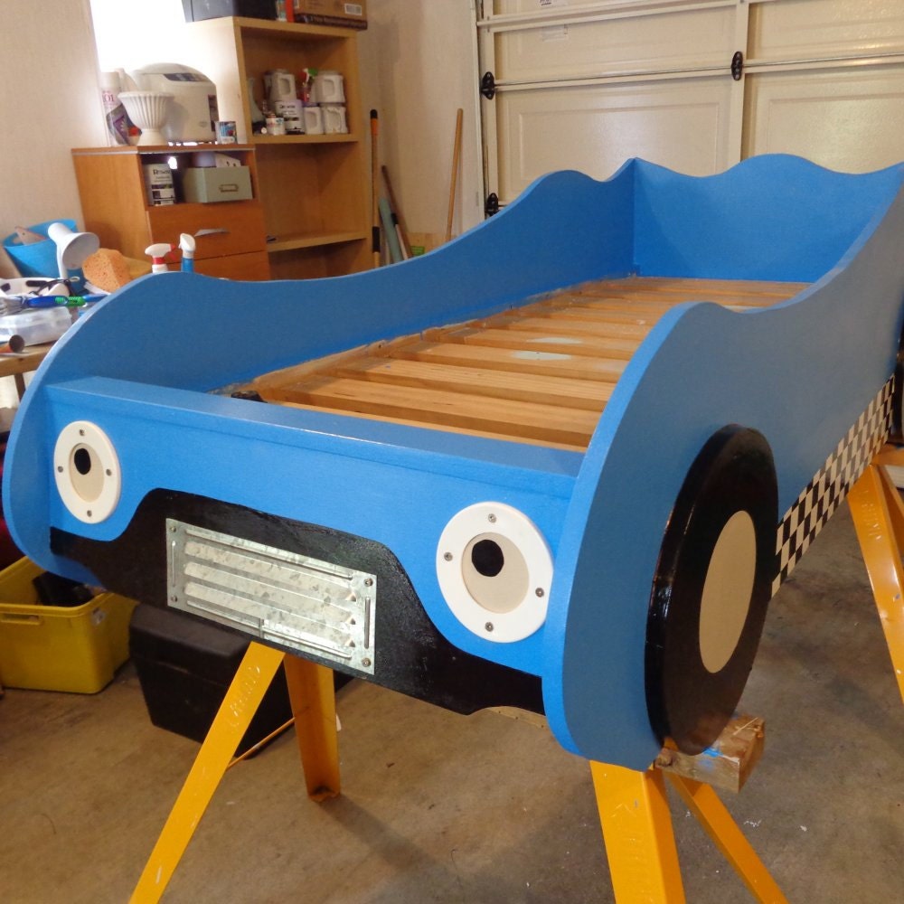 DIY Kids' Racing Car Bed woodworking plans Etsy