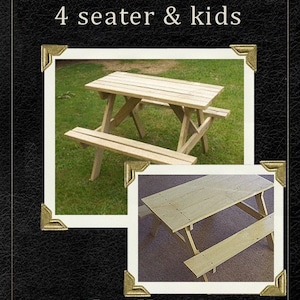 Two picnic table plans | Downloadable PDF file