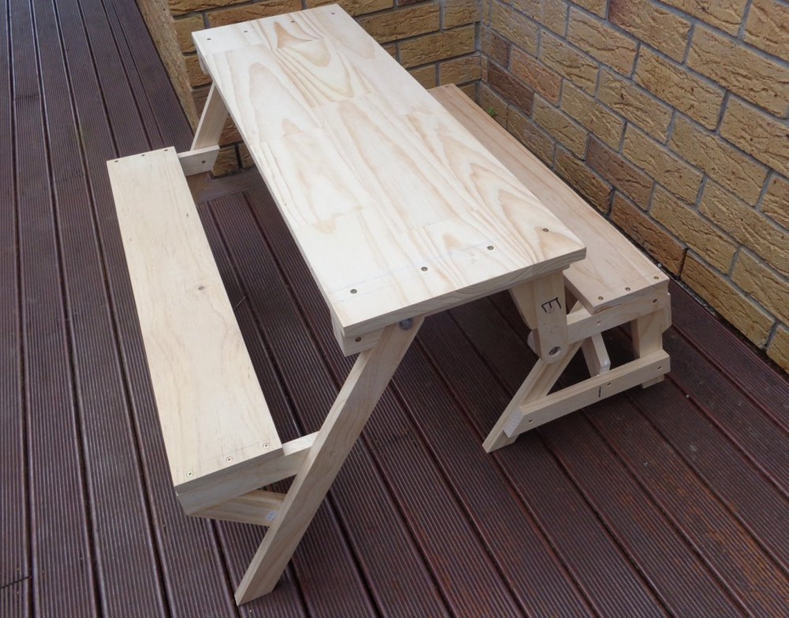 Kids Folding Picnic Table DIY Woodworking Plan - Etsy UK