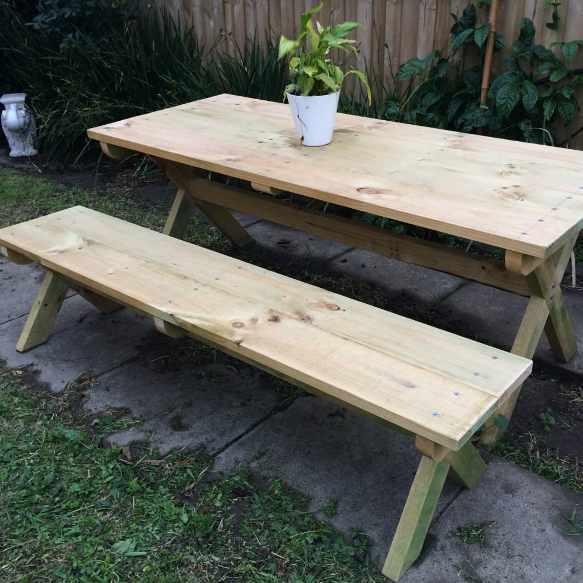 Metric Version Xleg Picnic Table and Bench Woodworking Etsy UK