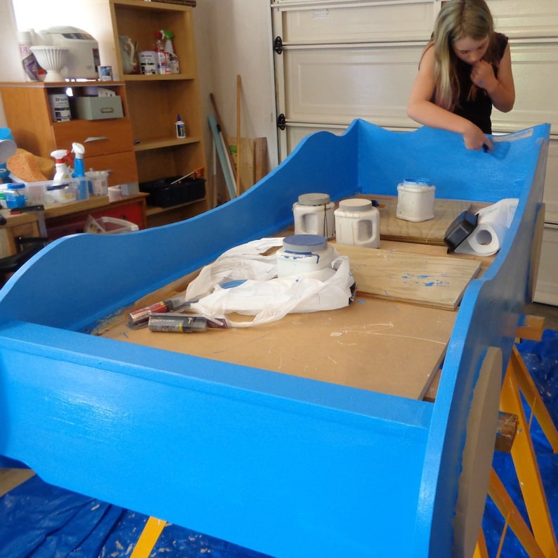 DIY Kids' Racing Car Bed woodworking plans Etsy