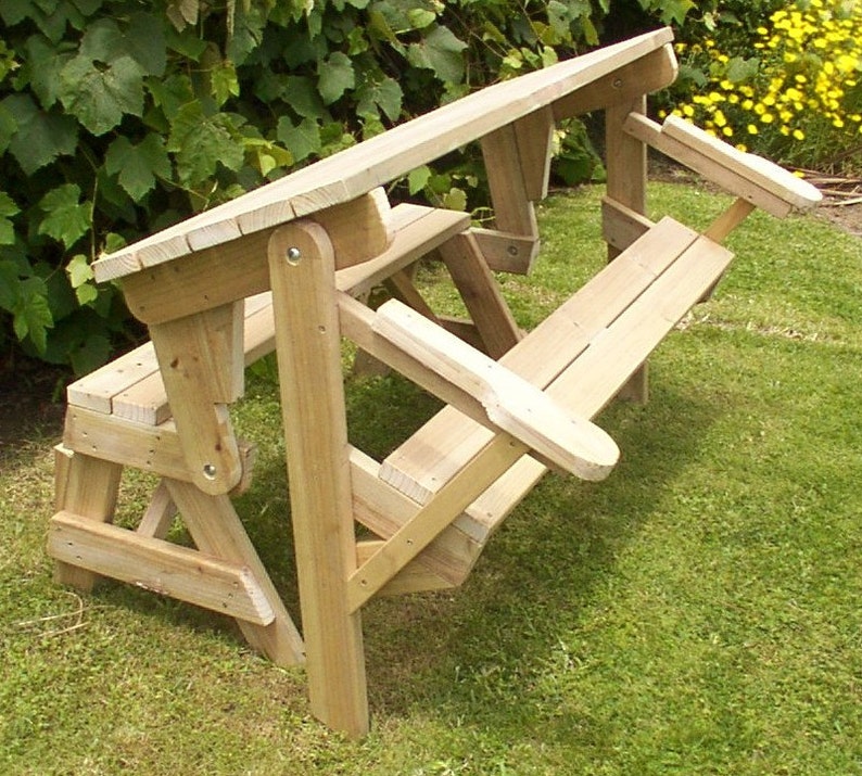 1 piece folding picnic table woodworking plans image 3