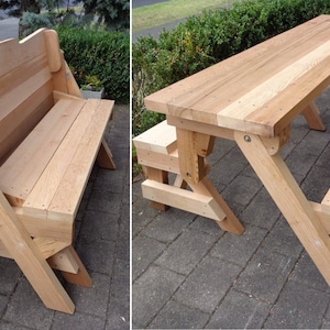 One Piece Folding Bench and Picnic Table Plans Downloadable PDF File Etsy