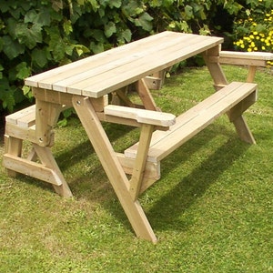 Folding wooden picnic table deals