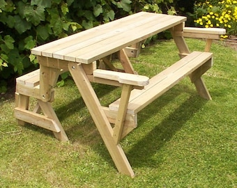 1 piece folding picnic table - woodworking plans