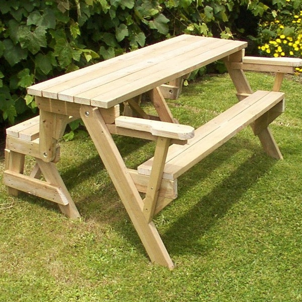 1 piece folding picnic table - woodworking plans