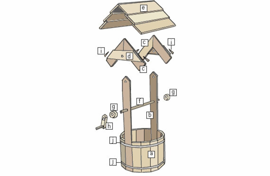 Plans for a wooden wishing well PDF downloadable file Etsy