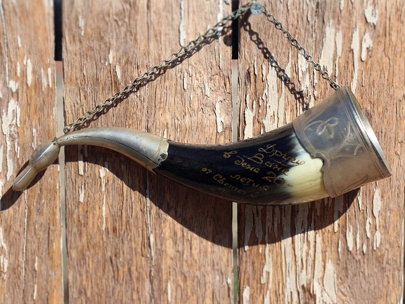 Viking Drinking Horn Vintage Soviet drinking horn alcohol cup Etsy