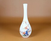 Koransha Porcelain Bud Flower Vase Arita-ware Crane neck Hanaire Cherry blossom motif Sakura design, Nippon2You