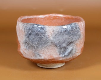 Aka-Raku Chawan Tea bowl Raku ware Nippon2You Taiko Drum Shape
