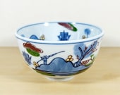 Japanese Rice bowl by Gen-emon Kiln, Landscape Hand-painted, Blue and White Porcelain Soup bowl Dip bowl, Arita-ware Imari-ware, Nippon2You