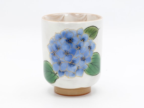 日本茶碗 250ml 青陽花柄 東庵窯 京焼 湯呑み ニッポン2You - Etsy 日本
