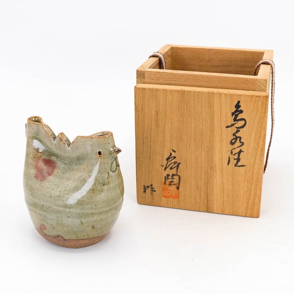 Japanese Celadon Water dropper Rooster shape Kyo ware Suiteki Shodo Calligraphy Tools Utensils, Nippon2You
