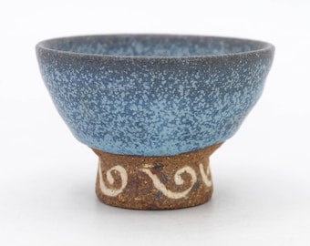 Guinomi Sake cup Blue Speckled glaze Kyo ware, Nippon2You