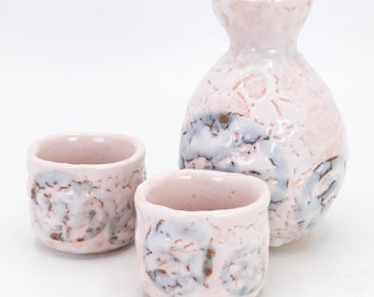 ヴィンテージ志野焼酒器セット：絵志野徳利とぐい呑み - Etsy 日本