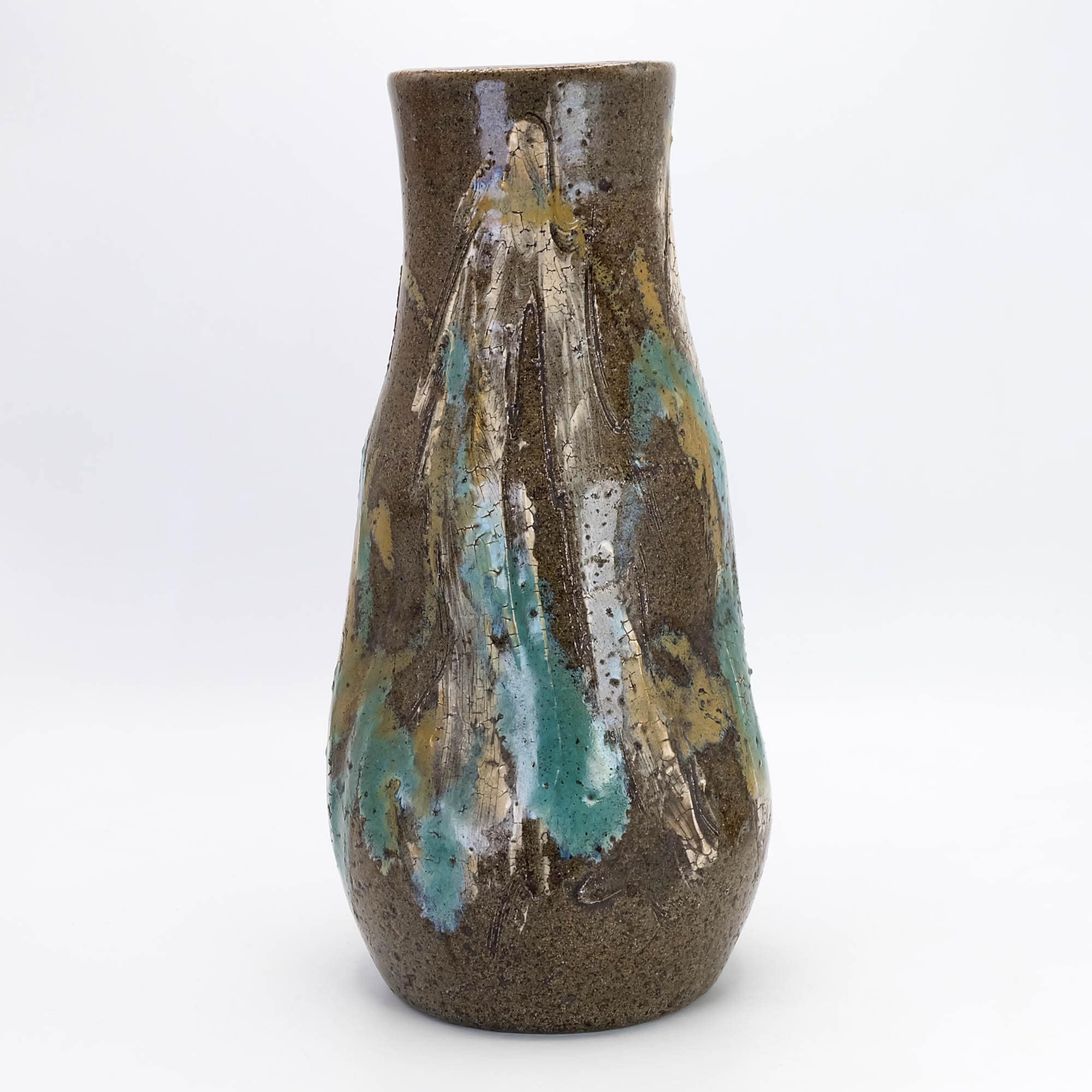 手作り陶器の花瓶 茶色・緑 陶器 花瓶 阿賀野焼 花入 生け花 茶花 花瓶 - Etsy 日本