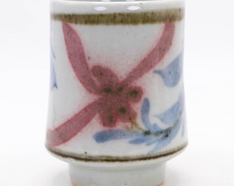 Japanese Yunomi Tea Cup Flora Motif by Eizo Mukunoki