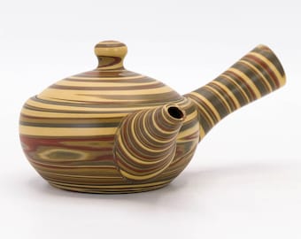Kyusu Teapot 150ml Nerikomi Kneading clay by Yasusen Tokoname ware, Nippon2You