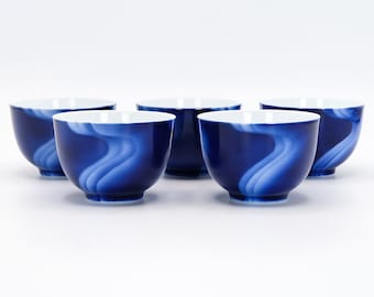 Japanese Tea cup 180ml Blue Gradient by Fukagawa-seiji Arita ware Porcelain Teacup Yunomi, Nippon2You