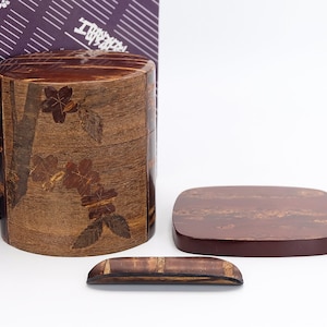 Chazutsu Cherry tree bark Tea caddy Tea spoon Teapot stand Kaba zaiku Sakura bark Tea caddies Chami Kyusu-dai