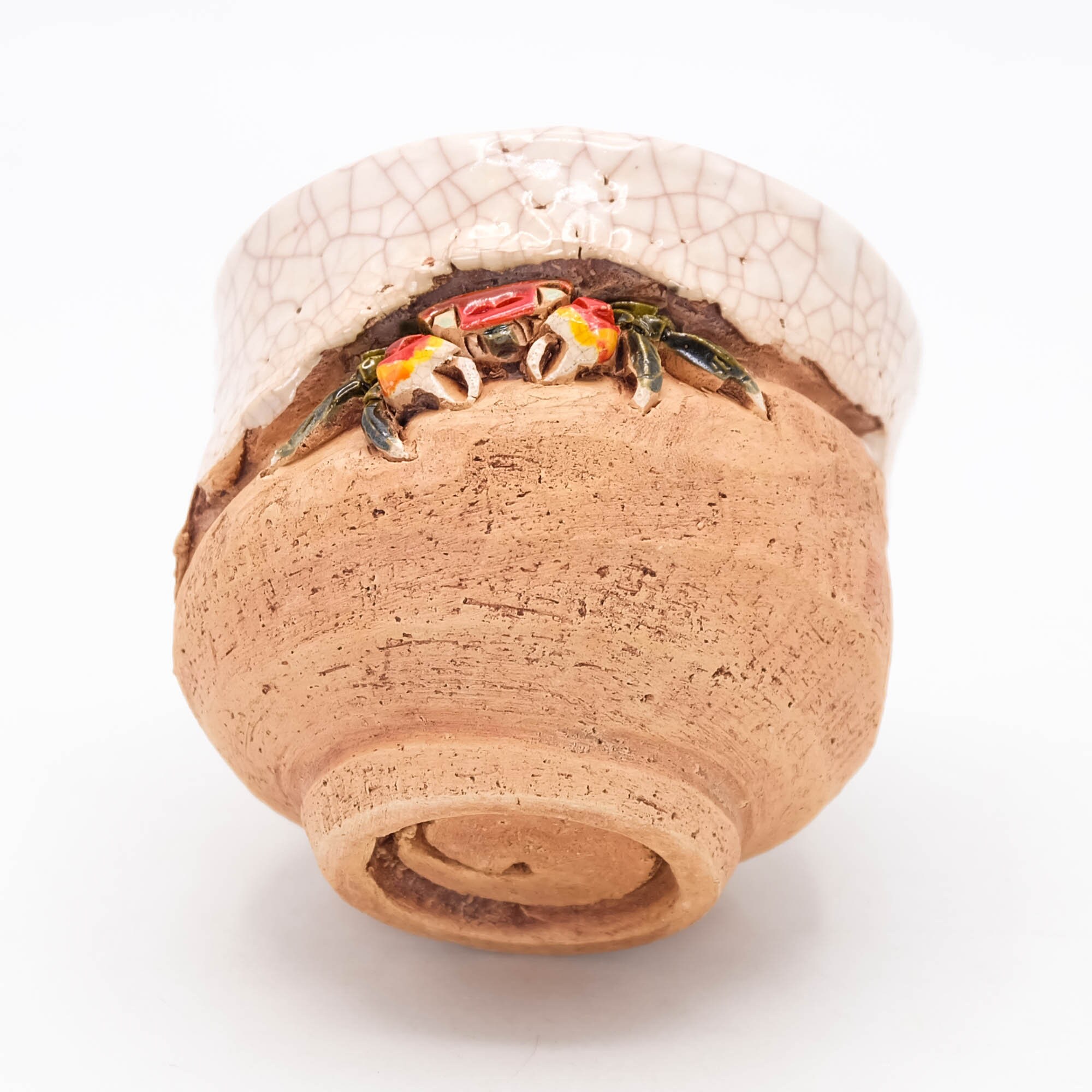 Japanese Tea Cup 200ml Aka-tegani Red Clawed Crab Relief