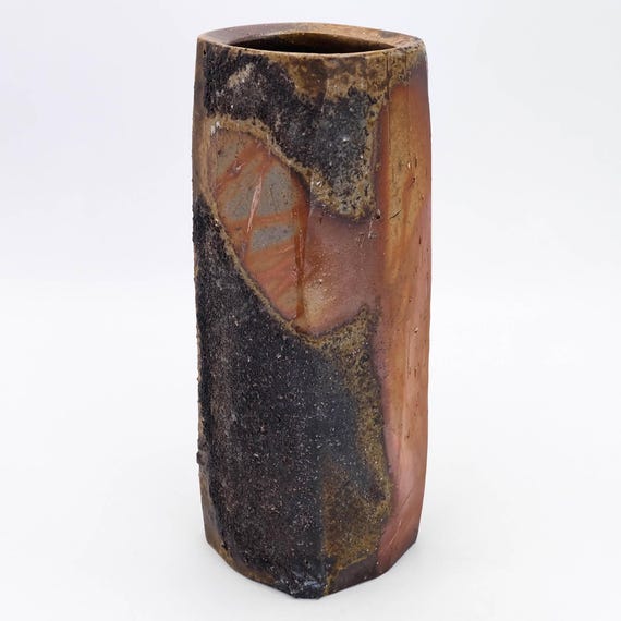 Japanese Wood Fired Pottery Vase Bizen Ware by Mamoru Taku