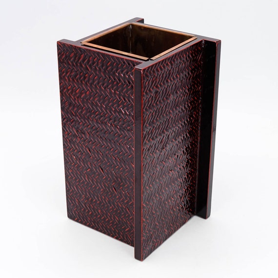 漆塗り竹花瓶 籃胎漆器花瓶 - Etsy 日本