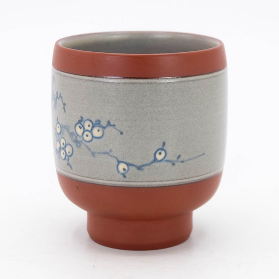 伊藤赤水作 無名異焼 桜文様 湯呑 120ml - Etsy 日本