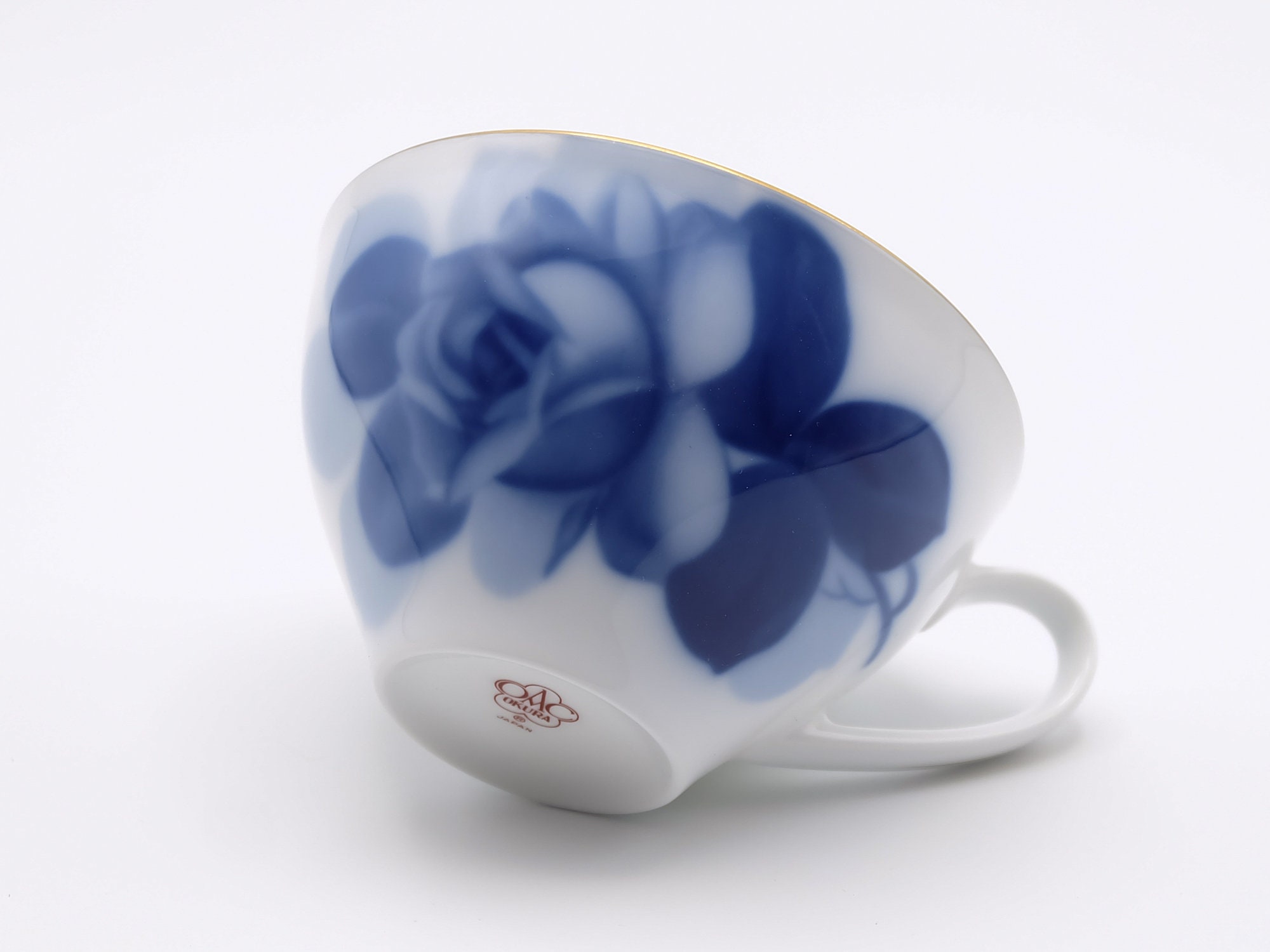 Okura Art China Cup and Saucer Set Blue Rose Okazome Okura Art China Cup and Saucer Set Blue Rose Okazome