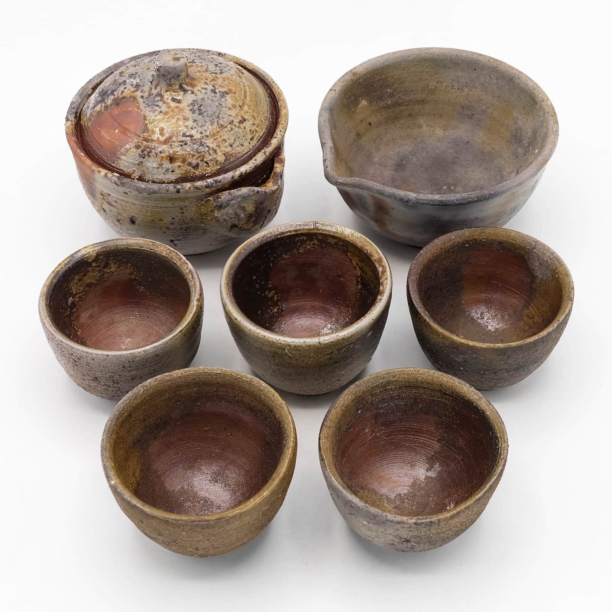 ビンテージ備前焼茶器セット：豊品急須と湯呑み by Shin Buyo - Etsy 日本