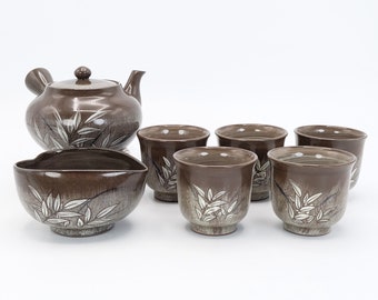 ヴィンテージ常滑焼茶器セット：朱泥赤土急須、湯呑 - Etsy 日本