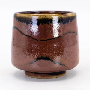 Japanese Tea cup 190ml Mashiko ware Tenmoku Kaki glaze Yunomi