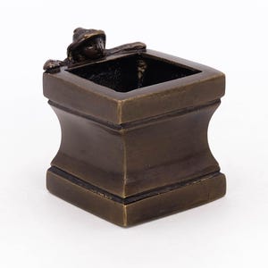 Japanese Bronze Lid and Ladle rest Ikkanjin Futaoki Rikyu Shichi-shu Chanoyu Tea ceremony Utensils