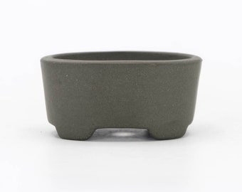 Japanese Bonsai pot Green clay Oval shape Koban, Nippon2You