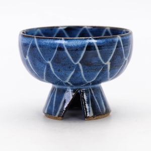 Japanese Sake cup Mesh pattern Kyo ware Guinomi