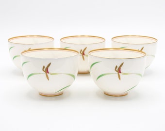 Japanese Tea cup 150ml Orchid design by Koransha Arita ware Porcelain Teacup Yunomi, Nippon2You