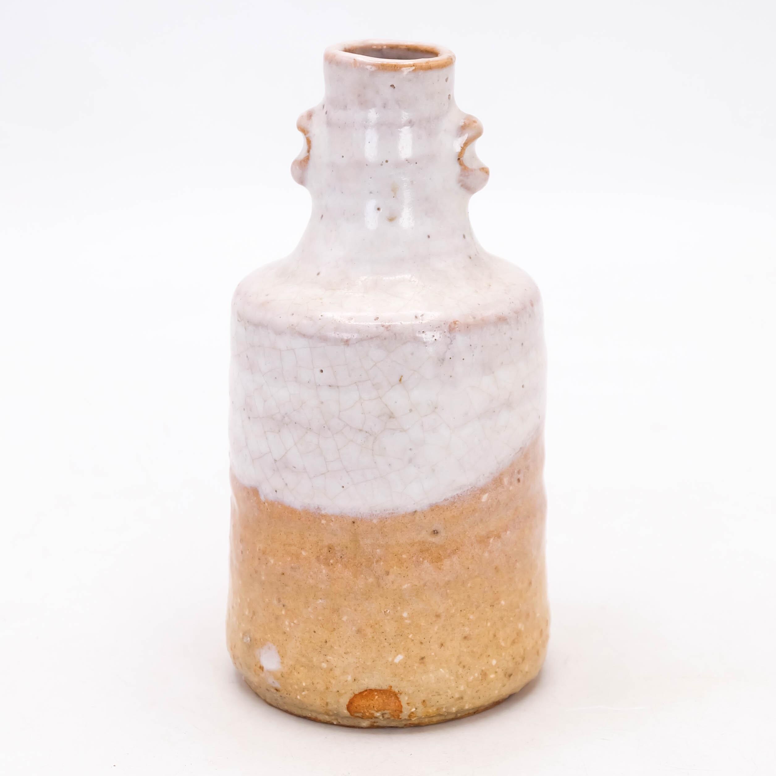 萩焼　焼物　陶器　花瓶 萩焼・厚東建信・花壺・壺型花器・花瓶・陶磁器・No.221218-36