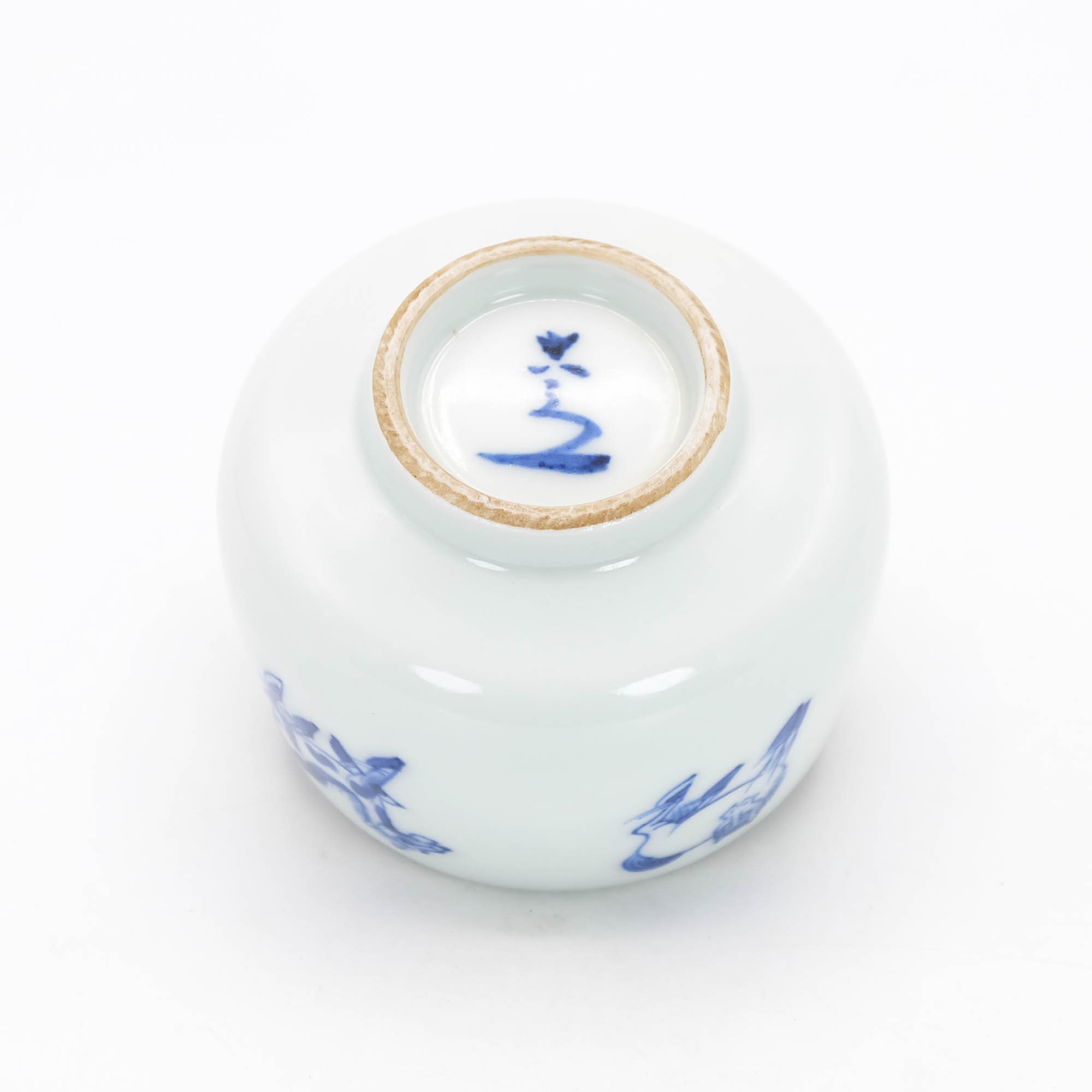 Japanese Tea Cup 190ml Sometsuke Blue and White 8 Horses