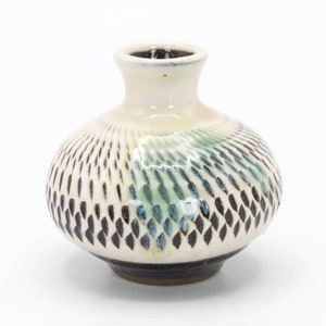 Japanese Pottery Small Flower Vase Tobi Kanna Chatter mark Onta ware, Nippon2You