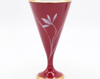 Japanese Wine cup Venetian Red glaze Orchid design by Koransha Arita ware Porcelain, Nippon2You