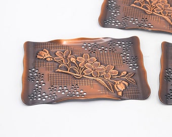 Japanese Pure Copper Plates set Cherry blossom Design Meimei-sara, Nippon2You