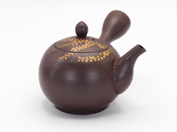 急須 220ml 紫泥 紫泥 藤柄 藤井一休作 萬古焼、Nippon2You - Etsy 日本