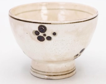 Kohiki Japanese Tea Cup: Mino Ware Yunomi with Plum Blossom Design