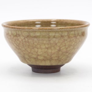 Japanese Tea cup 140ml Celadon Ice Crackle glaze by Furukawa Toshio Kyo ware Tenmoku-gata Teacup Yunomi, Nippon2You