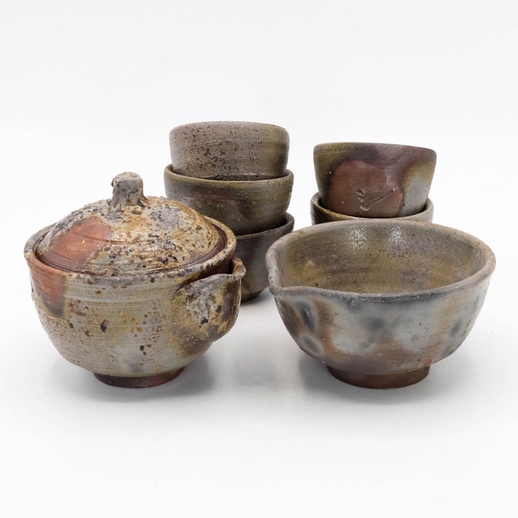 Japanese Tea Set 160ml by Buyo Shin Bizen Ware Sencha