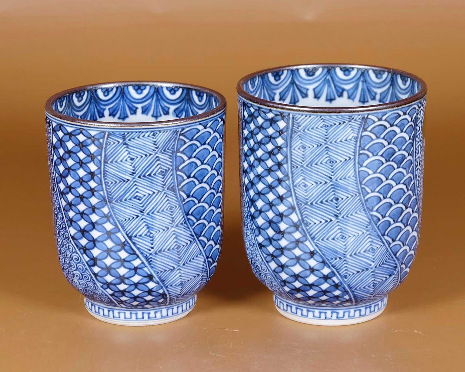 Japanese Tea cups Blue and White Traditional pattern by Etsy