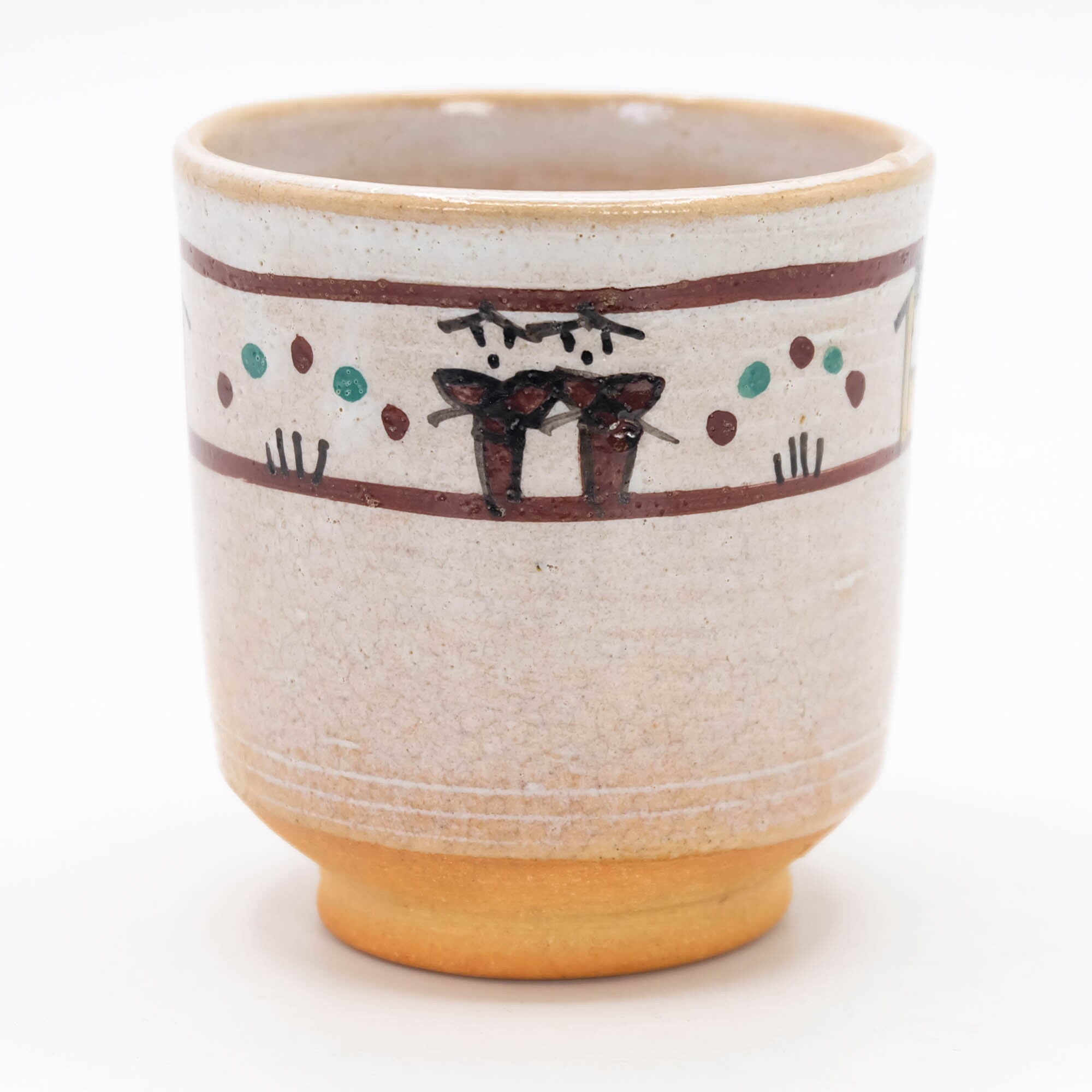 小川二楽作 赤膚焼 奈良絵湯呑 180ml 湯呑、Nippon2You - Etsy 日本