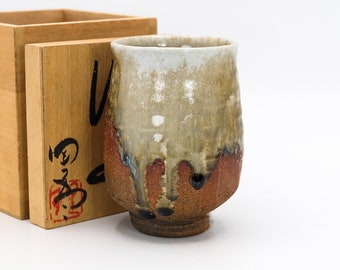 Japanese Tea cup 270ml Wood fired Natural Ash glaze by Imai Rikei Iga ware Tsugaru Ujoyaki Yohen Teacup Yunomi, Nippon2You